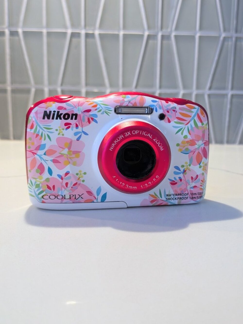 Nikon Coolpix W150 Pink Flower Waterproof Digital Camera Works